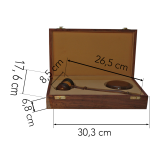 Luxe Houten Geschenkdoos met Voorzittershamer en Slagblok inclusief inscriptie.